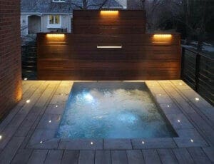outdoor spa with lights installed Kansas City